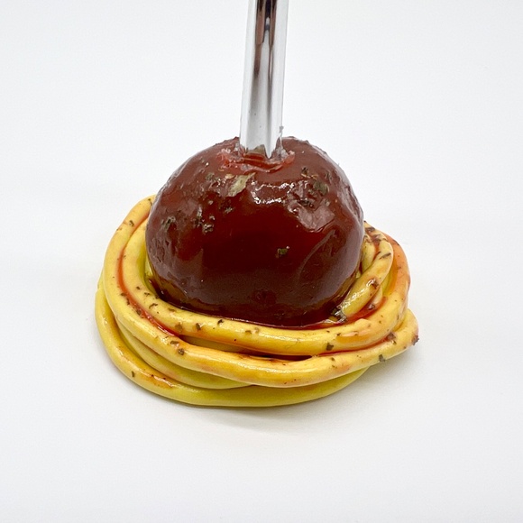 Spaghetti & Meatball Place Card Holders – Set of 4 | Handmade Sculpted Clay - Picture 11 of 12